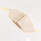 Avigers 12 x 90 Inch Decorative Luxury Abstract Striped Beige Table Runners with Tassels for Home Living Room Bedroom Art Decor Wedding