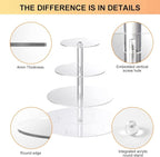 Boxalls Cupcake Stand, 4 Tier Round Acrylic Cupcake Display Stand Holder, Clear Dessert Pastry Tower for Wedding, Birthday, Theme Party, Baby Shower