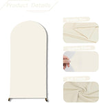 bricia Wedding Arch Backdrop Stand Cover, 6.6FT Double Sided Stretchy Arch Cover Fitted Wedding Birthday Party Banquet Decoration (Beige 79.2''Lx39.6''W)