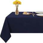 Fitable Rectangle Tablecloth Stain and Wrinkle Resistant Washable Polyester Table Cloth for Buffet Parties and Camping (54x78 inch, Navy Blue)