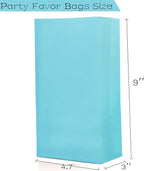 Oletx 30-Pack Blue Party Favor Paper Bags, 9'' Wrapped Treat Goodie Candy Paper Lunch Bags for Birthday Party, Babyshower, School Activitities