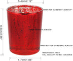 Red Mercury Glass Tea Light Holders Set of 36 - Elegant Votive Candle Holders for Weddings, Showers and Home Decor - Perfect for Table Centerpieces and Parties (Glass, Red)