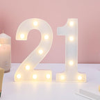 Decorative Led Light Up Numbers, 21th Birthday Decorations, Warm White Led Numbers Lights, Lighted Marquee Number Sign for Sweet 21th Party Decor