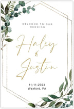 Generic Greenery Wedding Welcome Sign, 18x27 inches, Plastic, Modern Geometric