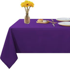 Fitable Rectangle Tablecloth Stain and Wrinkle Resistant Washable Polyester Table Cloth for Buffet Parties and Camping (60x102 inch, Purple)