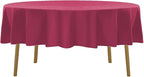 60 inch Round Tablecloth Washable Polyester Table Cloth Decorative Table Cover for Wedding Party Dining Banquet（60 inch,Burgundy）