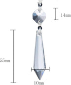 H&D HYALINE & DORA 20PCS 55mm Clear Chandelier Icicle Crystal Prisms Lamp Decoration