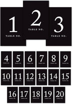 Andaz Press Table Numbers 1-20, Black, 4x6-Inch Single Side, 1-Set, For Weddings & Graduations