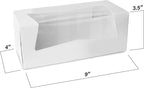 MT Products White Cupcake Boxes 9" x 4" x 3.5" - Bakery Boxes with Window (Pack of 15) - Made in USA