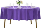 60 inch Round Tablecloth Washable Polyester Table Cloth Decorative Table Cover for Wedding Party Dining Banquet（60 inch,Purple）