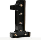 OYCBUZO Light Up Black Alphabet Marquee Number Sign LED Marquee Number Lights Sign for Night Light Home Bar Christmas Lamp Birthday Party Wedding Decoration 1