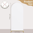 Ledido Wedding Arch Backdrop Cover 6FT Arch Covers Fitted Stretchy Spandex Round Top Stand Backdrop Cover for Wedding Banquet Ceremony Birthday Party Baby Shower Event Decoration,White