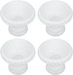4pcs Mini Roman Style Flower Pots, Plastic Wedding Flower Containers, Decorative Pedestal Planters for Home, White, 6.29 x 6.29 x 5.51 Inch