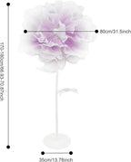 Wedding Giant Electric Artificial Flower, Auto Blooming Artificial Flowers with Lights, Large Peony Electric Flower Decor with Auto Open/Close for Home Wedding Party Decoration, Purple