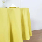 Efavormart Round Tablecloth, 90 Inch Stain & Wrinkle Resistant Washable Table Cloth, Decorative Polyester Fabric Table Cover for Banquet, Wedding, Dining- Yellow