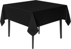 sancua Small Square Tablecloths 36x36 Inch - Black Table Cloth for Square or Round Tables, Washable Polyester Fabric Table Cover for Nightstand End Bedside Tables