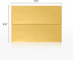 LUXPaper A7 Invitation Envelopes | Peel & Press | 5 1/4" x 7 1/4" | Gold Metallic | 80lb. Text | 250 Qty