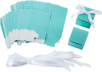 AWELL Mint Green Gift Candy Box Bulk 2x2x2 inches with White Ribbon Party Favor Box,Pack of 50
