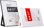 ABS Plastic Sign Holder，Menu Displays L Shape Sign Stand Vertical/Horizontal Use (Black A5 148×210mm/5.83×8.27inches)