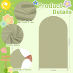 Sage Green Arch Cover 7.2 ft Arch-Backdrop-Cover Wedding Arched Stand Covers Spandex Arch Covers Stretchy Backdrop for Half Round Frame Green Back Drop Cover for Baby Shower Party Decorations