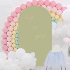 Sage Green Arch Cover 7.2 ft Arch-Backdrop-Cover Wedding Arched Stand Covers Spandex Arch Covers Stretchy Backdrop for Half Round Frame Green Back Drop Cover for Baby Shower Party Decorations