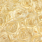 Efavormart 90"x132" Wholesale Rectangle Table Cover Champagne Grandiose Rosette 3D Satin Tablecloth for Wedding Party Event