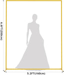 Asee'm 6.6FTx5.2FT Gold Wedding Arch Backdrop Stand Square Metal Rectangular Arch Frame for Ceremony Party Birthday Bridal Baby Shower Anniversary Arbor Balloon Decoration