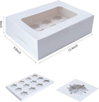 Yeplan 20 Packs Cupcake Boxes,12 Count Cupcake Boxes with Clear Window,13.4x9.8x4 Inch Cookie Boxes,Cupcake Containers,Bakery Boxes for Birthday,Wedding,Party