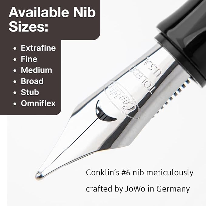 Conklin Duragraph Fountain Pen Amber - Extra Fine Nib, Precision Writing Instrument with Warm Amber Finish