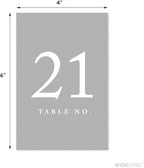Andaz Press Gray Table Numbers 21-40, 4x6-Inches for Wedding & More
