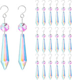 20PCS Chandelier Icicle Crystal Prisms Suncatcher,55mm Chandelier Crystals Replacement, AB Colors Crystals for Chandeliers with Hooks for Windows Wedding Lamp Decoration