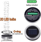 SunKite Solar Mason Jar Lights [Updated], 8 Pack 20 LED Waterproof Fairy Firefly Jar Lids String Lights with Hangers(NO Jars), Patio Yard Garden Wedding Decoration(Multi-Colored)