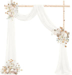 Ivory Wedding Arch Draping Fabric 29" x 20 FT White Drapes for Backdrop Sheer Curtains Wedding Drapes for Romantic Bridal Baby Shower Decorations Ceremony Birthday Party Fall Outdoor Events