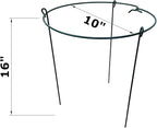 10" Wide x 16" High Peony Cage Rings Garden Plant Support Brace, Pack of 10 Round Metal Plant Stakes Rings, Strong Large Garden Supports for Flowers, Peonies, Rose, Lily