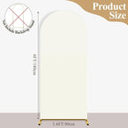 Ledido Wedding Arch Backdrop Cover 6FT Arch Covers Fitted Stretchy Spandex Round Top Stand Backdrop Cover for Wedding Banquet Ceremony Birthday Party Baby Shower Event Decoration,Ivory