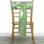 50 Pack Satin Sage Green Chair Sashes for Wedding Birthday Party Bridal Shower Gender Reveal Decorations, Sage Green Chair Sash for Folding Chairs Banquet Chairs Chiavari Chairs