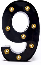 Foaky Black LED Marquee Number Lights Sign Light Up Marquee Number Lights Sign for Night Light Wedding Birthday Party Battery Powered Christmas Lamp Home Bar Decoration
