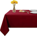 Fitable Rectangle Tablecloth Stain and Wrinkle Resistant Washable Polyester Table Cloth for Buffet Parties and Camping (60x84 inch, Red)