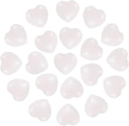 PATIKIL 20 Pcs Natural Heart Shaped Crystal Stone, 0.6 Inch Mini Polished Love Gemstone Crystal, Pocket Rock Engraved Worry Stones for Women Gifts Meditation, Pink