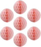8pcs 8inch Paper Honeycomb Balls Decorative Tissue Honeycomb Balls Paper Pom Poms Flower Balls Art Hanging Balls for Birthday Wedding Nursery Baby Shower Home Decor (8inch, Lt-Pink)