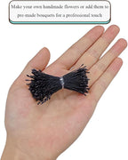 HAHIYO 1000Pcs 1mm Black Pearl Double Head Flower Pistil for Flower Making Scrapbook Decoration Mini Handmade Artificial Pistil Pearlized Floral Stamen Pollen