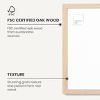 Opposite Wall - 9x12 in - Natural Solid Oak Wood Picture Frame - Lightweight, Versatile & Shatterproof - Wall Hanging Poster or Photo Frame - Wall Decor for Office, Gallery & Home