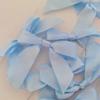 50pcs 3-1/2" Sky Blue Satin Ribbon Bows with Twist Ties Mini Ribbon Bows for Baby Shower Decoration Gift Packing&Wrapping Accessoried(Lt.Blue)
