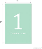 Andaz Press Table Numbers 1-20 on Perforated Paper, Mint Green, 4x6-inch Single Sided Sign, 1-Set, For Weddings, Graduation