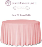 LTC LINENS Orange Round Tablecloth - 132 Inch Round Tablecloth, Large Party Table Cloth, Wrinkle Resistant, Washable Polyester Fabric Table Cover Linens for Wedding, Party, Banquet