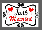 Just Married Car Magnet Set, Marry Me Magnetic Sign for Car Wedding Decoration White 4 PCS(2 Large 12 * 8 in + 2 Small 12 * 4 in)