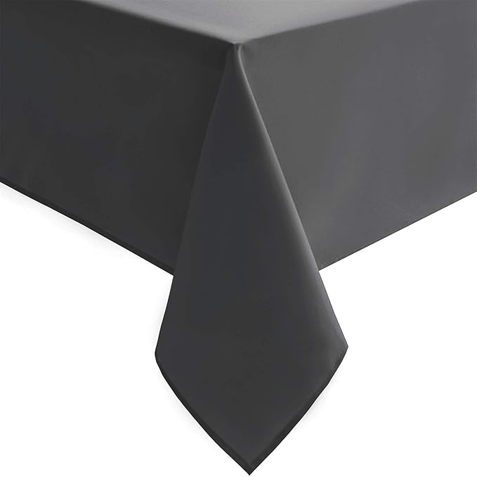 Hiasan Grey Rectangle Tablecloth - Waterproof Washable Polyester Fabric Table Cloth for Party, Wedding, Banquet and Restaurant, 90 x 156 Inch