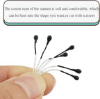 HAHIYO 700 Pcs 3mm Black Pearl Double Head Artificial Flower Pistil with Pearlized Floral Stamen for Flower Making & Decoration