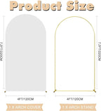 7.2FT Wedding Arch Backdrop Stand and White Arch Cover, White Spandex Fitted Backdrop Cover and Gold Wedding Arch Frame for Birthday Party Wedding Ceremony Bridal Baby Shower, Parties Decoration.
