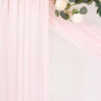 MLMC Blush Pink Wedding Arch Draping Fabric 2 Panels 29" x 20 FT Extra Long Gauze Drapes Sheer Backdrop Curtains 6.6 Yards Outdoor Drapery Panels for Wedding Baby Shower Party Ceiling Decoration